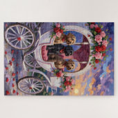 Rauhaariger Griffon Hund Valentinstag Puzzle (Horizontal)