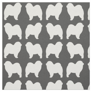 Rauhe Chow-Chow-Hund-Silhouetten gemustert Stoff