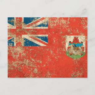 Rauhe gealterte Vintage-Bermuda-Flagge Postkarte