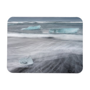 Rauhe Meereslandschaft mit Eis, Island Magnet