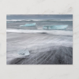 Rauhe Meereslandschaft mit Eis, Island Postkarte