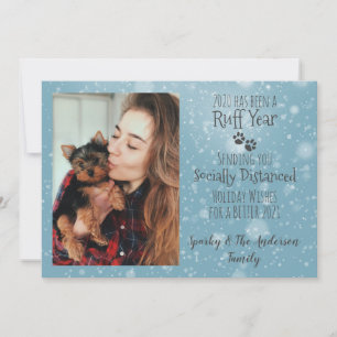 Rauhes Jahr Hund Foto Feiertag Flache Weihnachtska Feiertagskarte