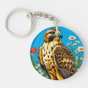 Rauhfußbussard-Vogel Schlüsselanhänger