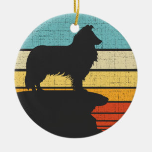 Rauhhaar Collie Besitzer Retro Vintage 60er 70er H Keramik Ornament