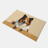 Rauhhaar Collie Fußmatten Kunst Fußmatte (Schrägansicht)