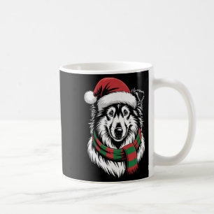 Rauhhaar Collie Hund Xmas Santa Hut Schal Weihnach Kaffeetasse