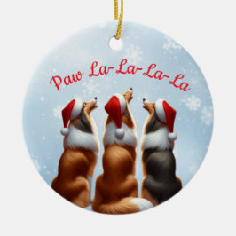 Rauhhaar Collie Keramik Ornament