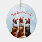 Rauhhaar Collie Keramik Ornament (Links)
