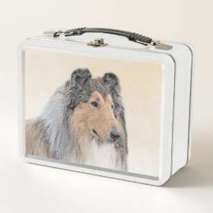 Rauhhaar Collie Malerei - Süße originelle Hundekun Metall Brotdose