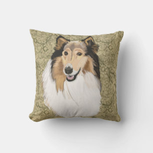 Rauhhaar Collie-Porträt Kissen