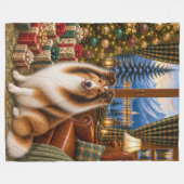 Rauhhaar Collie Urlaub Fleecedecke (Vorderseite (Horizontal))
