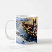 Rauhhaar Collie Weihnachtsboot Urlaub Kaffeetasse (Links)