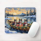 Rauhhaar Collie Weihnachtsboot Urlaub Mousepad (Mit Mouse)