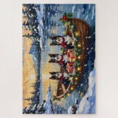 Rauhhaar Collie Weihnachtsboot Urlaub Puzzle (Vertikal)