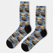 Rauhhaar Collie Weihnachtsboot Urlaub Socken (Linkes Detail)