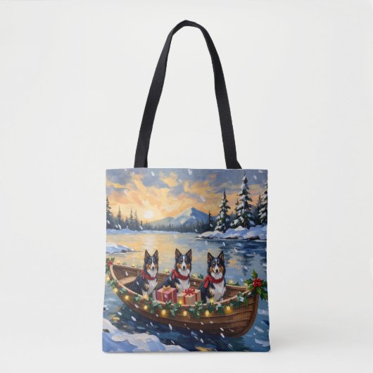 Rauhhaar Collie Weihnachtsboot Urlaub Tasche (Vorderseite)