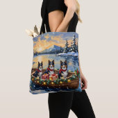 Rauhhaar Collie Weihnachtsboot Urlaub Tasche (Von Nahem)