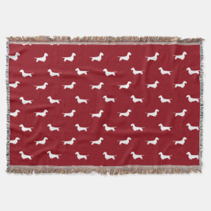 Rauhhaar-Dachshund-Hunde-Silhouetten-Muster Decke
