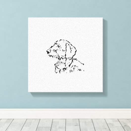 Rauhhaar-Dachshund-Hundeeltern Leinwanddruck (Insitu (Holzboden))
