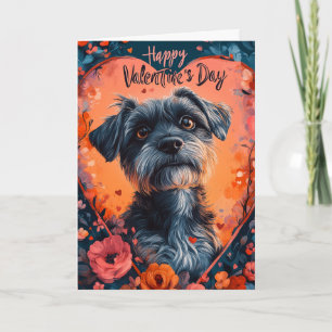 Rauhhaariger Griffon zum Valentinstag Karte