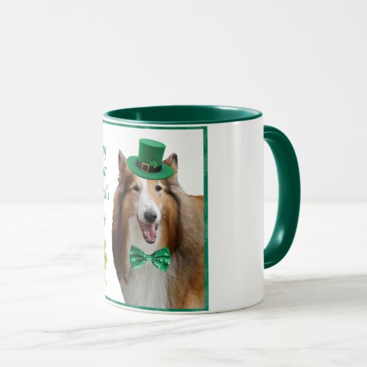Rauhhaariger Sable-Collie St. Patrick's Tasse (VorderseiteRechts)