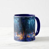 Rauhnächte Ritual im Winterwald Sternenhimmel Tasse (VorderseiteRechts)