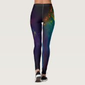 Raum-Abweichungs-bunte Galaxie Leggings (Rückseite)