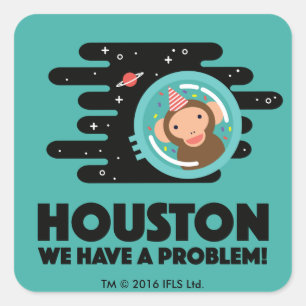 Raum-Affe Quadratischer Aufkleber