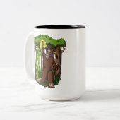 Raum-alien-Bigfoot-Geheimnis-Verschwörungs-Theorie Zweifarbige Tasse (Vorderseite Links)