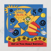 Raum-alien fertigte Geburtstags-Einladungen Einladung (Vorne/Hinten)