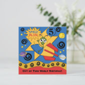 Raum-alien fertigte Geburtstags-Einladungen Einladung (Stehend Vorderseite)