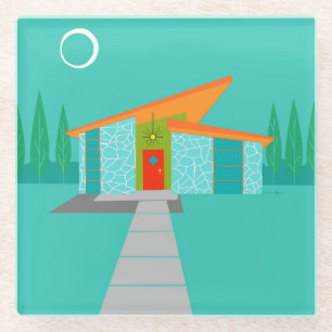 Raum-Alters-Cartoon-Haus-Glas-Untersetzer Glasuntersetzer