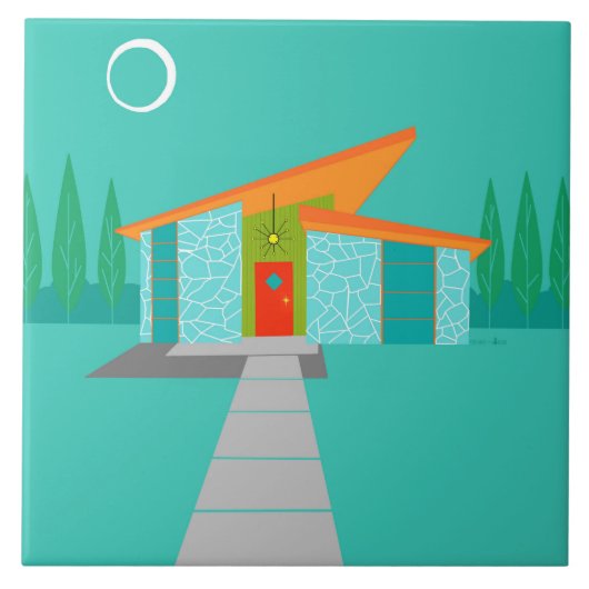 Raum-Alters-Cartoon-Haus-Keramik-Fliese Fliese (Vorderseite)