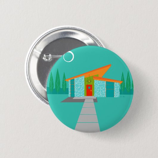 Raum-Alters-Cartoon-runder Knopf Button (Vorne & Hinten)