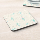 Raum-Alters-Türkis-Sternexplosion-harter Getränkeuntersetzer (Linke Seite)