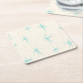 Raum-Alters-Türkis-Sternexplosion-harter Rechteckiger Pappuntersetzer (angewinkelt)