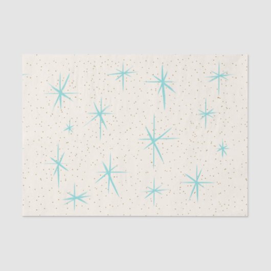 Raum-Alters-Türkis-Sternexplosion-Seidenpapier Seidenpapier (Vorderseite)
