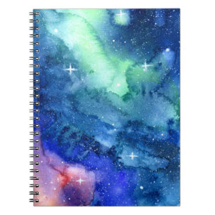 Raum-Aquarell-Kunst-Notizbuch Notizblock
