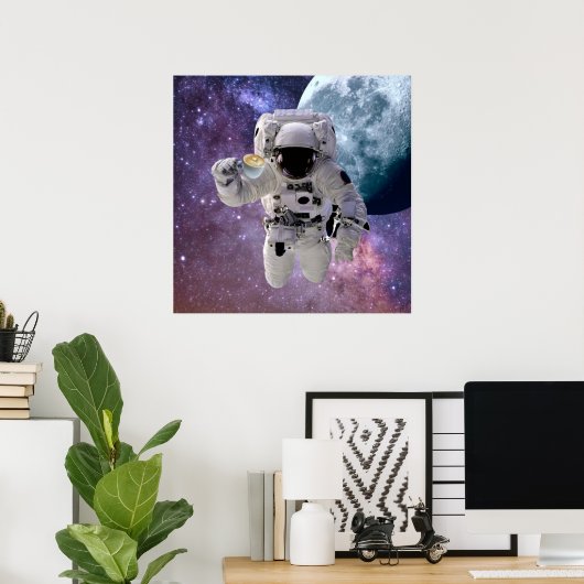 Raum, Astronaut, Kaffee überall Poster (Heimbüro)