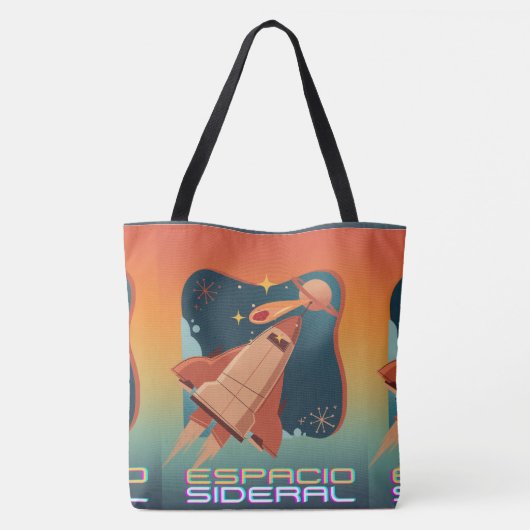 RAUM, ASTRONAUT, UFO, ROCKETSHIPS, UNIVERSUM TASCHE (Rückseite)