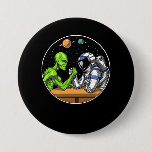 Raum-Astronauten-alien-Arm-Wrestling-lustiges Button