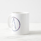 Raum-Atheisten-Symbol Kaffeetasse (Vorderseite Links)
