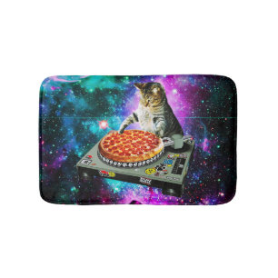 Raum-DJ-Katzenpizza Badematte