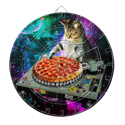 Raum-DJ-Katzenpizza Dartscheibe (vorne)