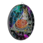 Raum-DJ-Katzenpizza Dartscheibe (Vorderseite Links)