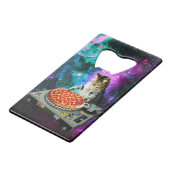 Raum-DJ-Katzenpizza Geldbeutel Flaschenöffner (Vorderseite Schrägansicht)