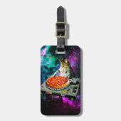 Raum-DJ-Katzenpizza Gepäckanhänger (Vorderseite vertikal)