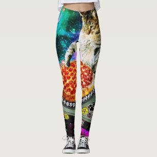 Raum-DJ-Katzenpizza Leggings