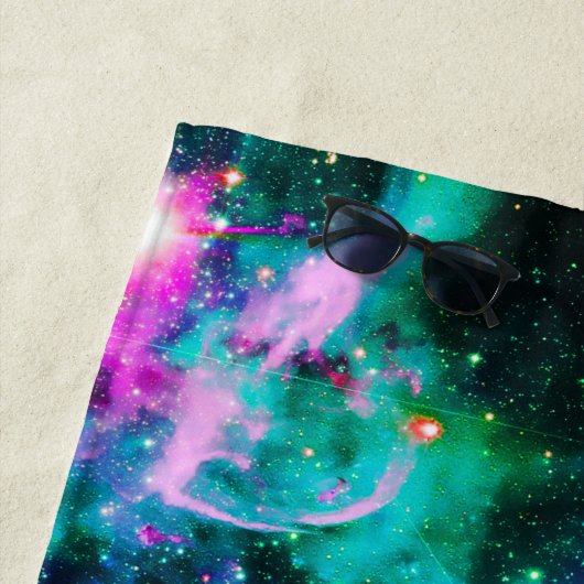 Raum-DJ-Katzenpizza Strandtuch (Beispiel)