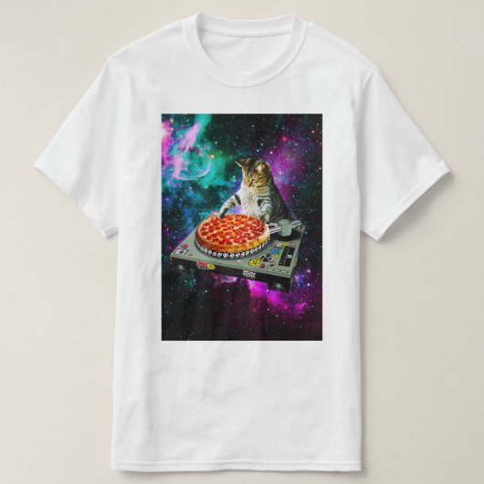 Raum-DJ-Katzenpizza T-Shirt (Design vorne)